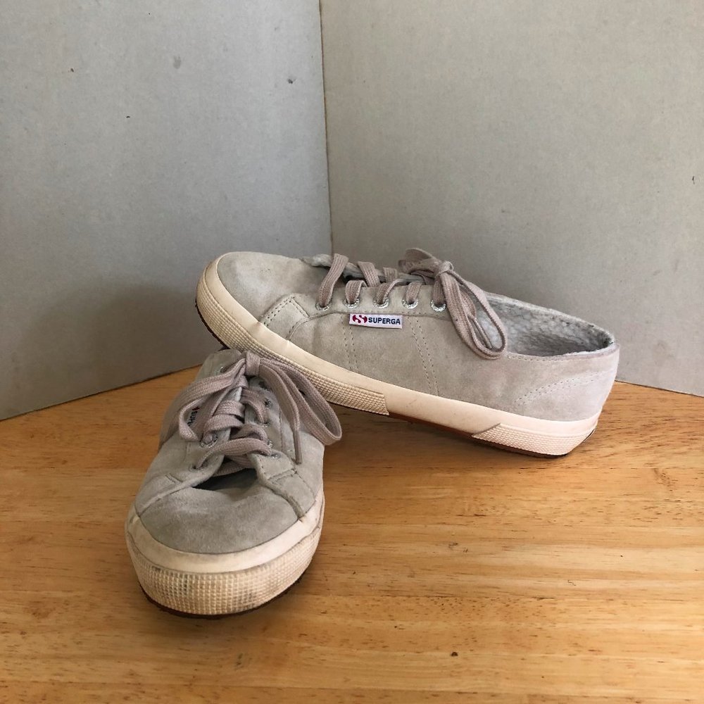 Superga Suede Shearling sneakers off white unisex
